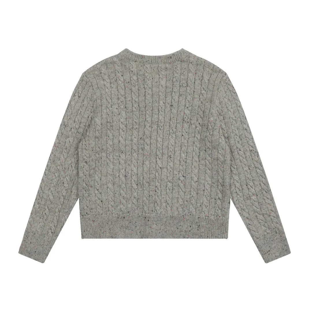 vivienne west wood Vivienne heavy-duty twist multi-color classic cardigan knitted sweater wool 2024 autumn latest style 🧩 15% merino cotton wool 85% wool blend 🧩Correct Italian 🇮🇹100% wool washed wheat logo Size: S -M- L Color: White Dark Gray Blue